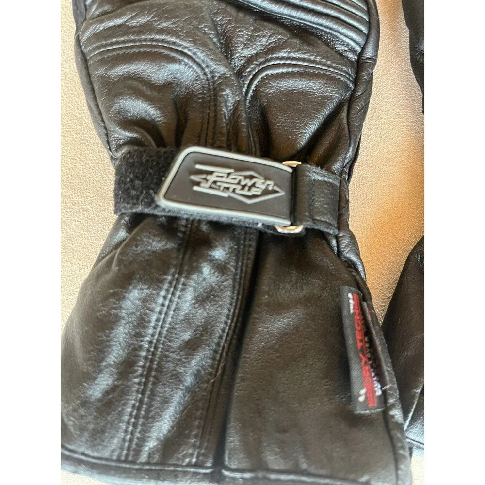 Power Tripp Women’s Black Motorcycle‎ Leather Dry Tech Thinsulate Gloves SZ M